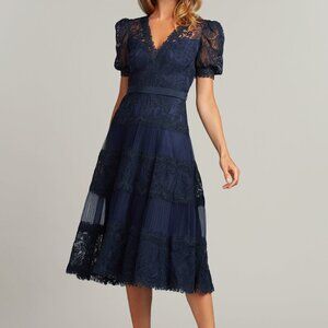 Tadashi Shoji Fatiha Floral Lace and Chiffon Dress - NWT